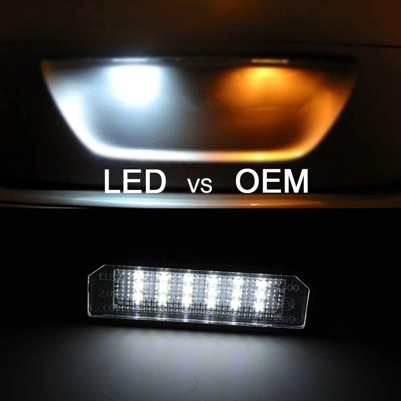 Gempro License Plate Light, LED License Plate Lamp Assembly For Volkswagen VW Golf 4 5 6 GTi CC Rabbit Eos Beetle Porsche Boxster Cayman Cayenne Carrera, Powered by 18SMD Xenon White LED Lights-2pcs - Image 4